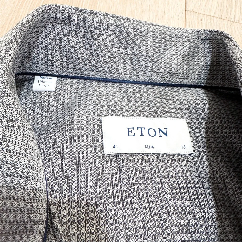 ETON Signature Twill Micropattern Men's Dress Shirt 16/41 Slim - Picture 12 of 12